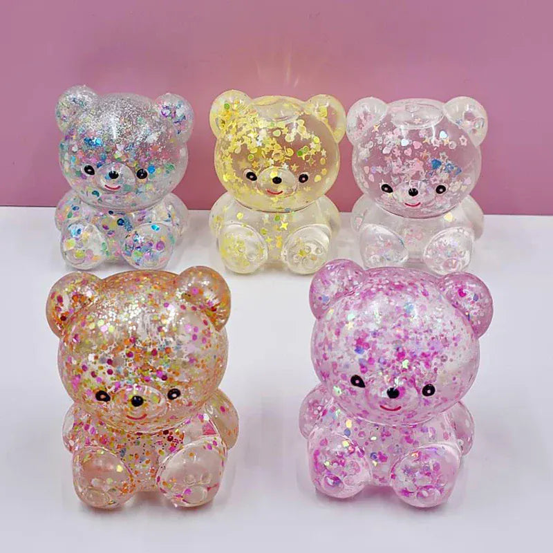 Squishy Glitter Bear Stress Toy - Slow Rebound Sensory Fidget