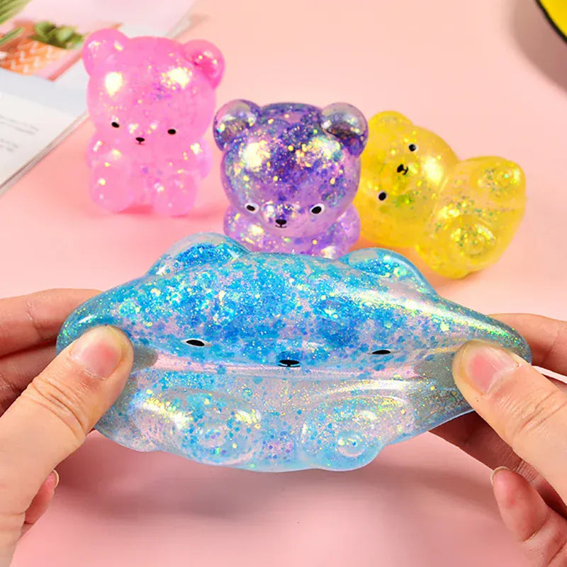 Squishy Glitter Bear Stress Toy - Slow Rebound Sensory Fidget